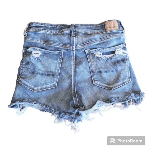 🌟3 For $15 SALE🌟 American Eagle Outfitters High Rise Shortie Destructed Jeans - Picture 2 of 6